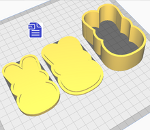 Load image into Gallery viewer, 3pc Easter Bunny Bath Bomb Mold STL File - for 3D printing - FILE ONLY