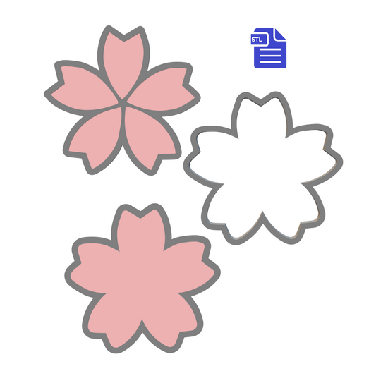 3pc Cherry Blossom Bath Bomb Mold STL File - for 3D printing - FILE ONLY - The Crafts and Glitter Shop