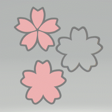 3pc Cherry Blossom Bath Bomb Mold STL File - for 3D printing - FILE ONLY - The Crafts and Glitter Shop