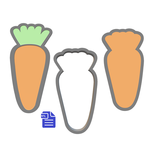 3pc Carrot Bath Bomb Mold STL File - for 3D printing - FILE ONLY - The Crafts and Glitter Shop