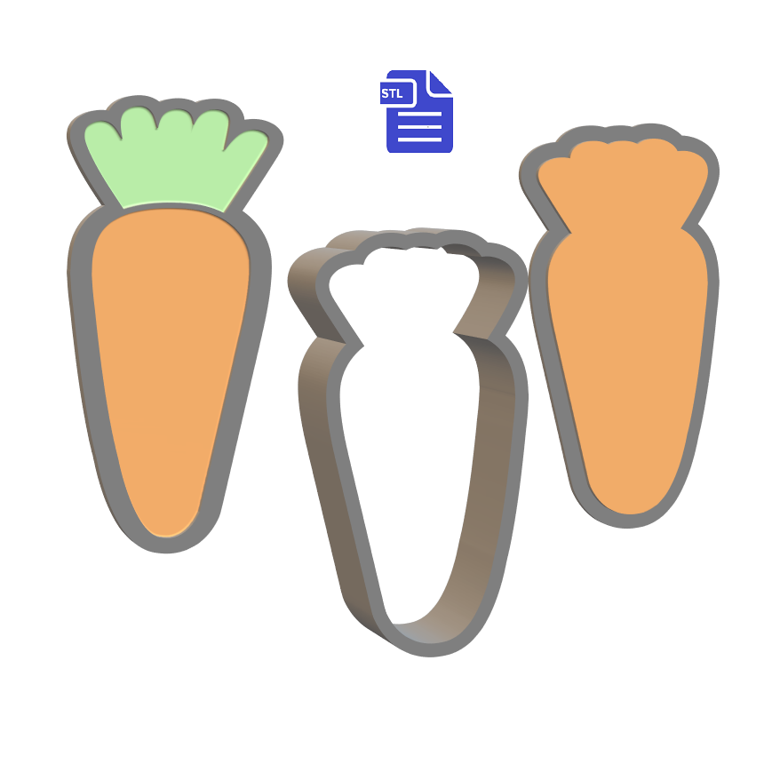 3pc Carrot Bath Bomb Mold STL File - for 3D printing - FILE ONLY - The Crafts and Glitter Shop