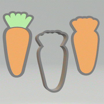 3pc Carrot Bath Bomb Mold STL File - for 3D printing - FILE ONLY - The Crafts and Glitter Shop