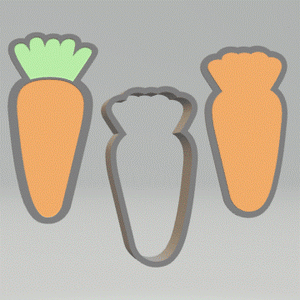 3pc Carrot Bath Bomb Mold STL File - for 3D printing - FILE ONLY