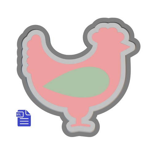 1pc Chicken Bath Bomb Mold STL File - for 3D printing - FILE ONLY