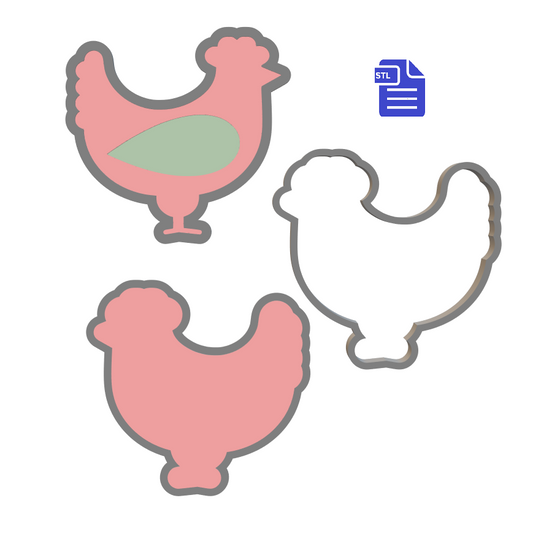 3pc Chicken Bath Bomb Mold STL File - for 3D printing - FILE ONLY - The Crafts and Glitter Shop