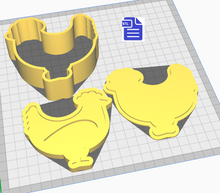 Load image into Gallery viewer, 3pc Chicken Bath Bomb Mold STL File - for 3D printing - FILE ONLY