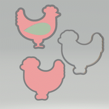 3pc Chicken Bath Bomb Mold STL File - for 3D printing - FILE ONLY - The Crafts and Glitter Shop