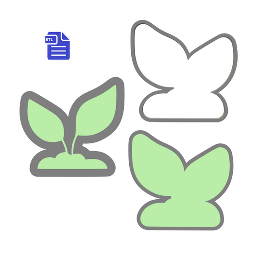 3pc Seedling Bath Bomb Mold STL File - for 3D printing - FILE ONLY - The Crafts and Glitter Shop