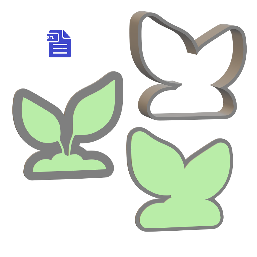 3pc Seedling Bath Bomb Mold STL File - for 3D printing - FILE ONLY - The Crafts and Glitter Shop