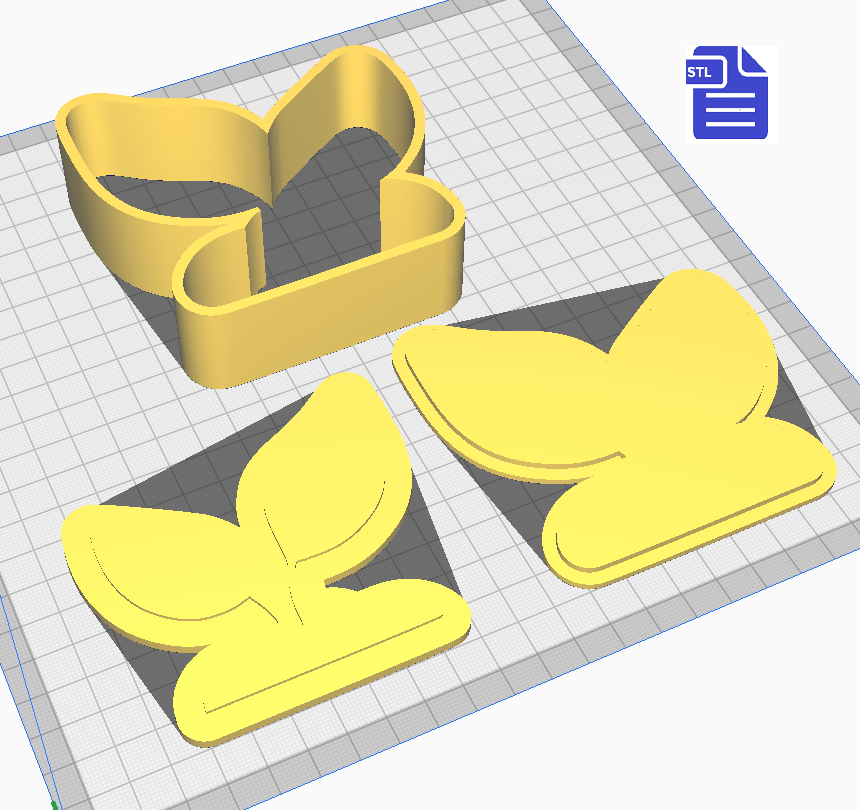 3pc Seedling Bath Bomb Mold STL File - for 3D printing - FILE ONLY - The Crafts and Glitter Shop