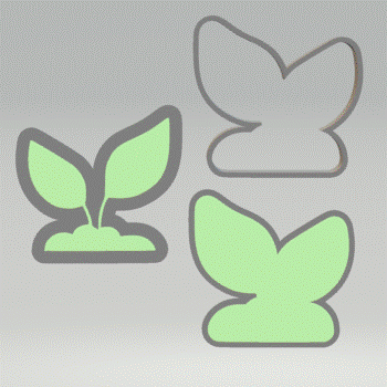 3pc Seedling Bath Bomb Mold STL File - for 3D printing - FILE ONLY - The Crafts and Glitter Shop