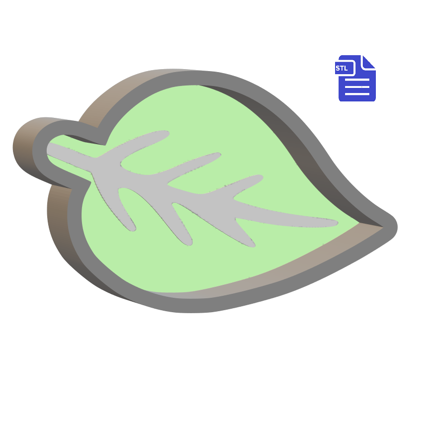1pc Leaf Bath Bomb Mold STL File - for 3D printing - FILE ONLY