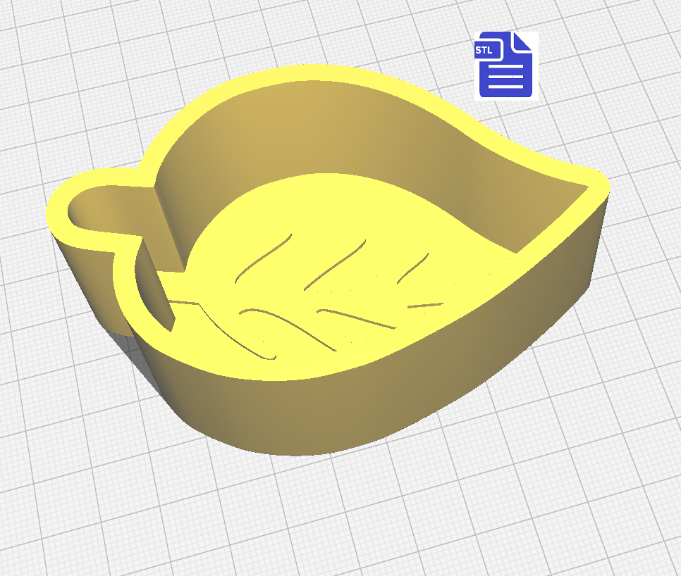 1pc Leaf Bath Bomb Mold STL File - for 3D printing - FILE ONLY