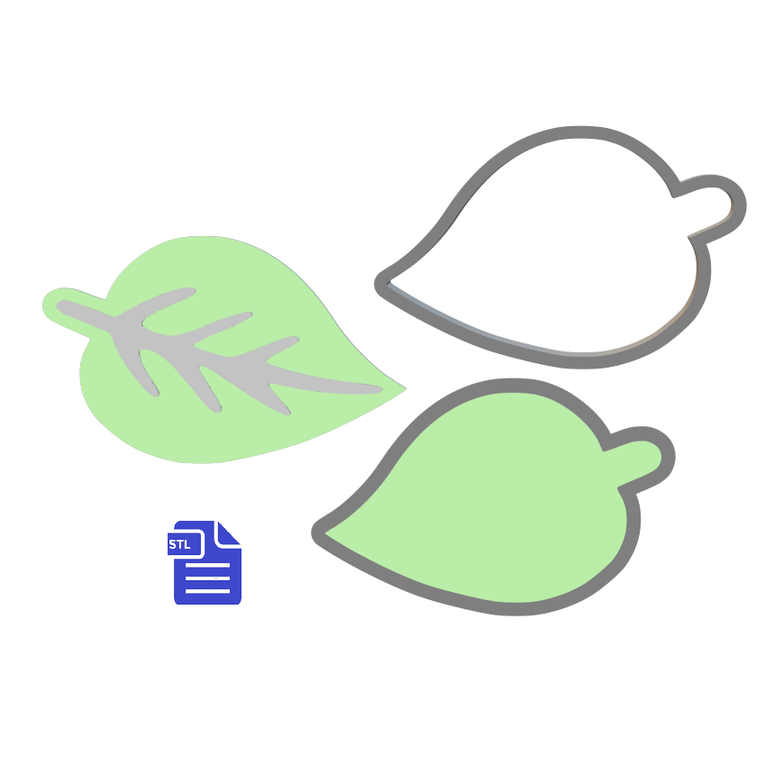 3pc Leaf Bath Bomb Mold STL File - for 3D printing - FILE ONLY - The Crafts and Glitter Shop
