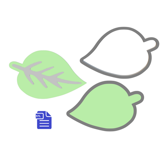 3pc Leaf Bath Bomb Mold STL File - for 3D printing - FILE ONLY - The Crafts and Glitter Shop