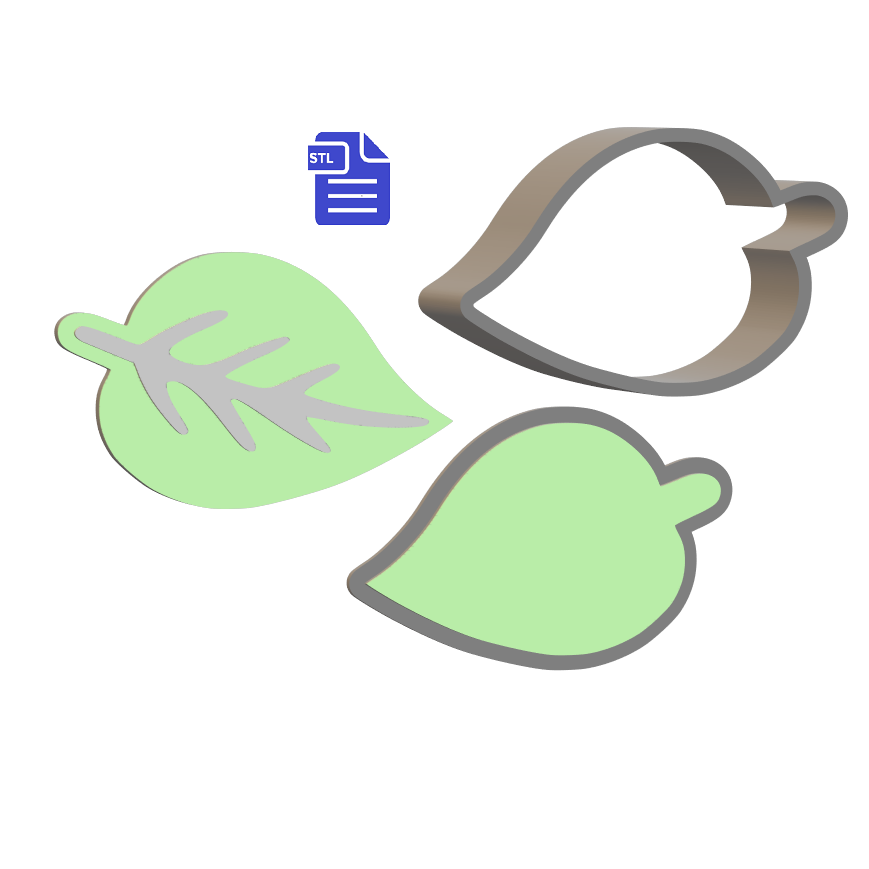 3pc Leaf Bath Bomb Mold STL File - for 3D printing - FILE ONLY - The Crafts and Glitter Shop