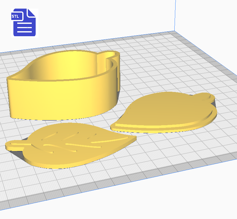 3pc Leaf Bath Bomb Mold STL File - for 3D printing - FILE ONLY - The Crafts and Glitter Shop