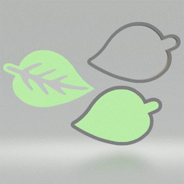 3pc Leaf Bath Bomb Mold STL File - for 3D printing - FILE ONLY - The Crafts and Glitter Shop
