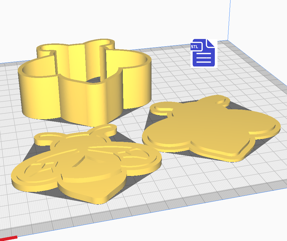 3pc Bee Bath Bomb Mold STL File - for 3D printing - FILE ONLY - The Crafts and Glitter Shop