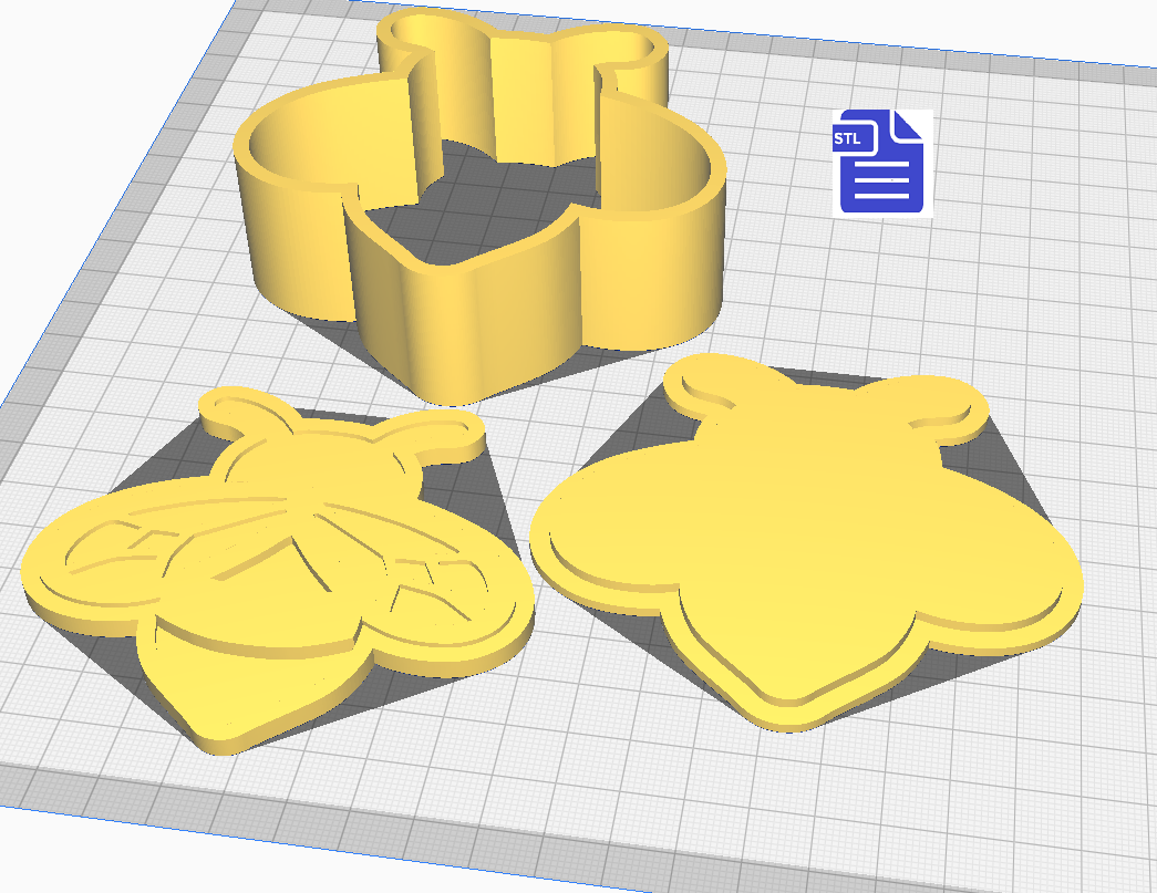3pc Bee Bath Bomb Mold STL File - for 3D printing - FILE ONLY - The Crafts and Glitter Shop