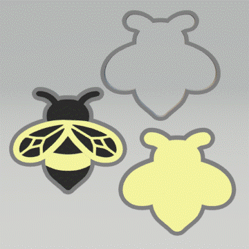 3pc Bee Bath Bomb Mold STL File - for 3D printing - FILE ONLY - The Crafts and Glitter Shop