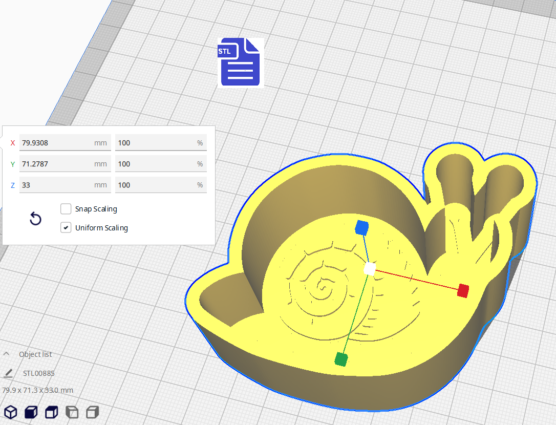 1pc Snail Bath Bomb Mold STL File - for 3D printing - FILE ONLY