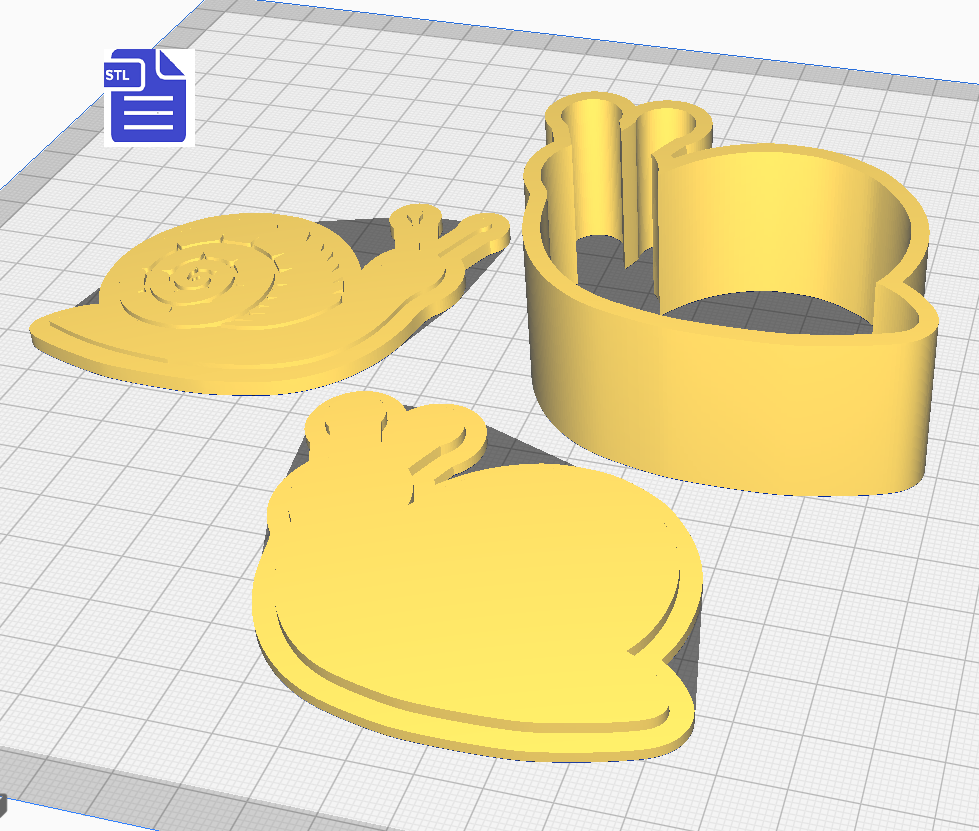 3pc Snail Bath Bomb Mold STL File - for 3D printing - FILE ONLY - The Crafts and Glitter Shop