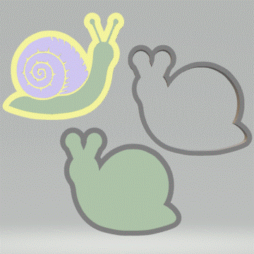 3pc Snail Bath Bomb Mold STL File - for 3D printing - FILE ONLY - The Crafts and Glitter Shop