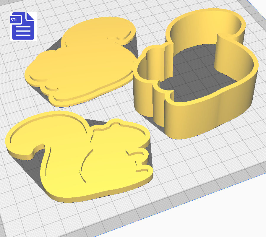 3pc Squirrel Bath Bomb Mold STL File - for 3D printing - FILE ONLY - The Crafts and Glitter Shop