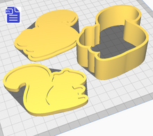 Load image into Gallery viewer, 3pc Squirrel Bath Bomb Mold STL File - for 3D printing - FILE ONLY