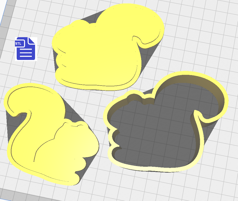 3pc Squirrel Bath Bomb Mold STL File - for 3D printing - FILE ONLY - The Crafts and Glitter Shop