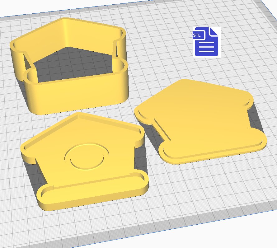 3pc Birdhouse Bath Bomb Mold STL File - for 3D printing - FILE ONLY - The Crafts and Glitter Shop