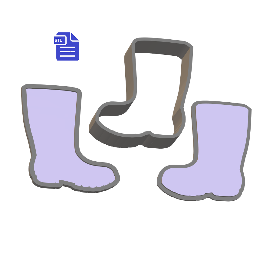 3pc Wellington Boots Bath Bomb Mold STL File - for 3D printing - FILE ONLY - The Crafts and Glitter Shop