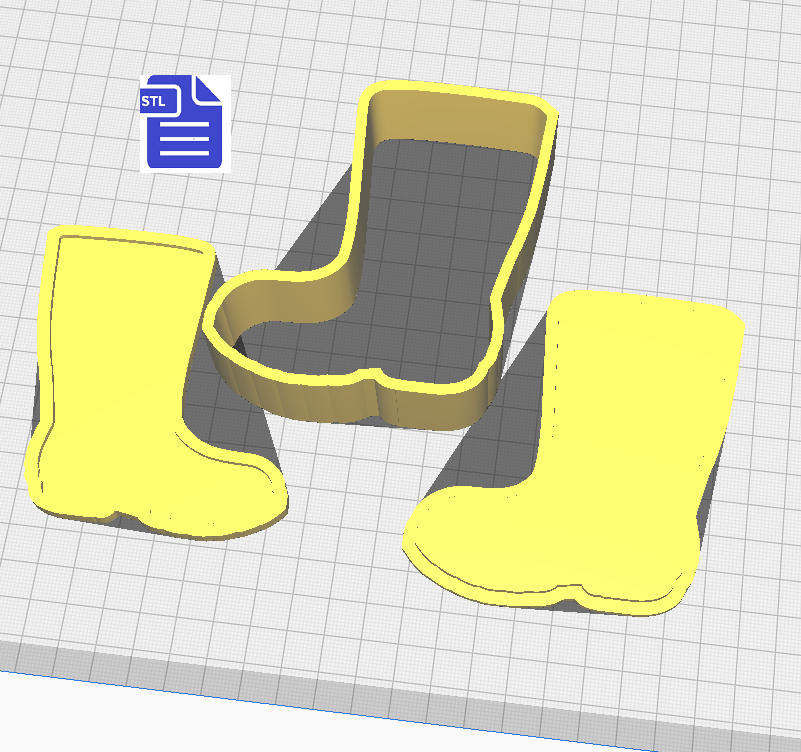 3pc Wellington Boots Bath Bomb Mold STL File - for 3D printing - FILE ONLY - The Crafts and Glitter Shop
