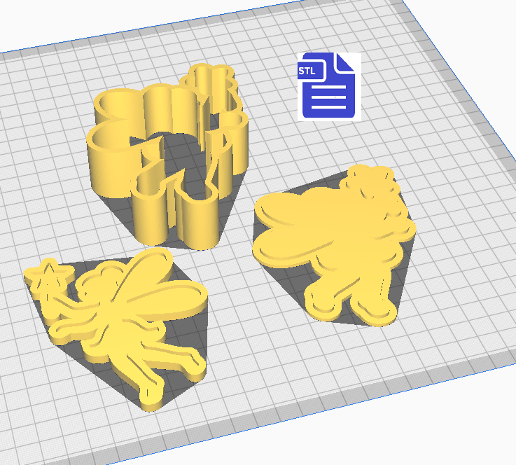 3pc Fairy Bath Bomb Mold STL File - for 3D printing - FILE ONLY - The Crafts and Glitter Shop