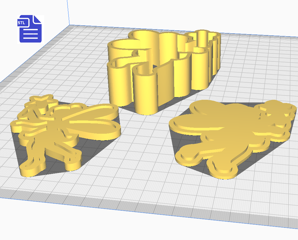 3pc Fairy Bath Bomb Mold STL File - for 3D printing - FILE ONLY - The Crafts and Glitter Shop