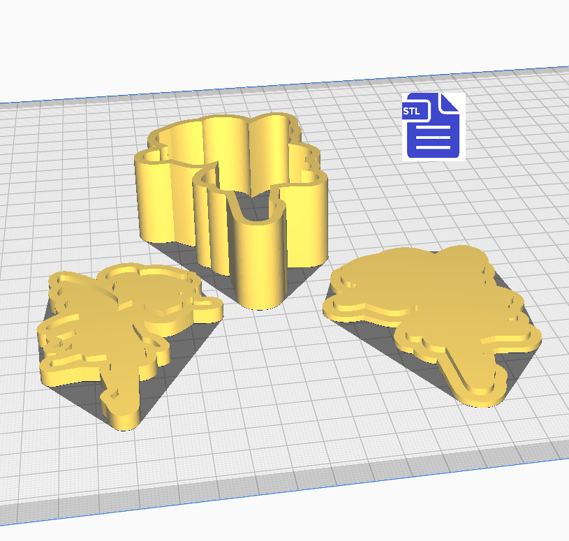 3pc Fairy Bath Bomb Mold STL File - for 3D printing - FILE ONLY - The Crafts and Glitter Shop