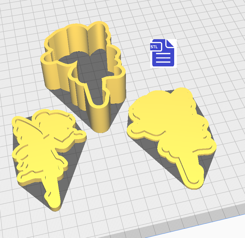 3pc Fairy Bath Bomb Mold STL File - for 3D printing - FILE ONLY - The Crafts and Glitter Shop