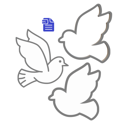 3pc Dove Bath Bomb Mold STL File - for 3D printing - FILE ONLY - The Crafts and Glitter Shop