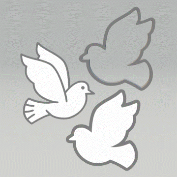 3pc Dove Bath Bomb Mold STL File - for 3D printing - FILE ONLY - The Crafts and Glitter Shop