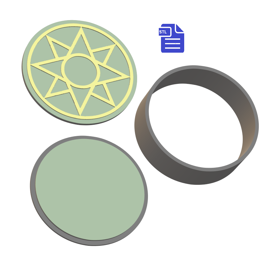 3pc Hope 8 pointed star Bath Bomb Mold STL File - The Crafts and Glitter Shop