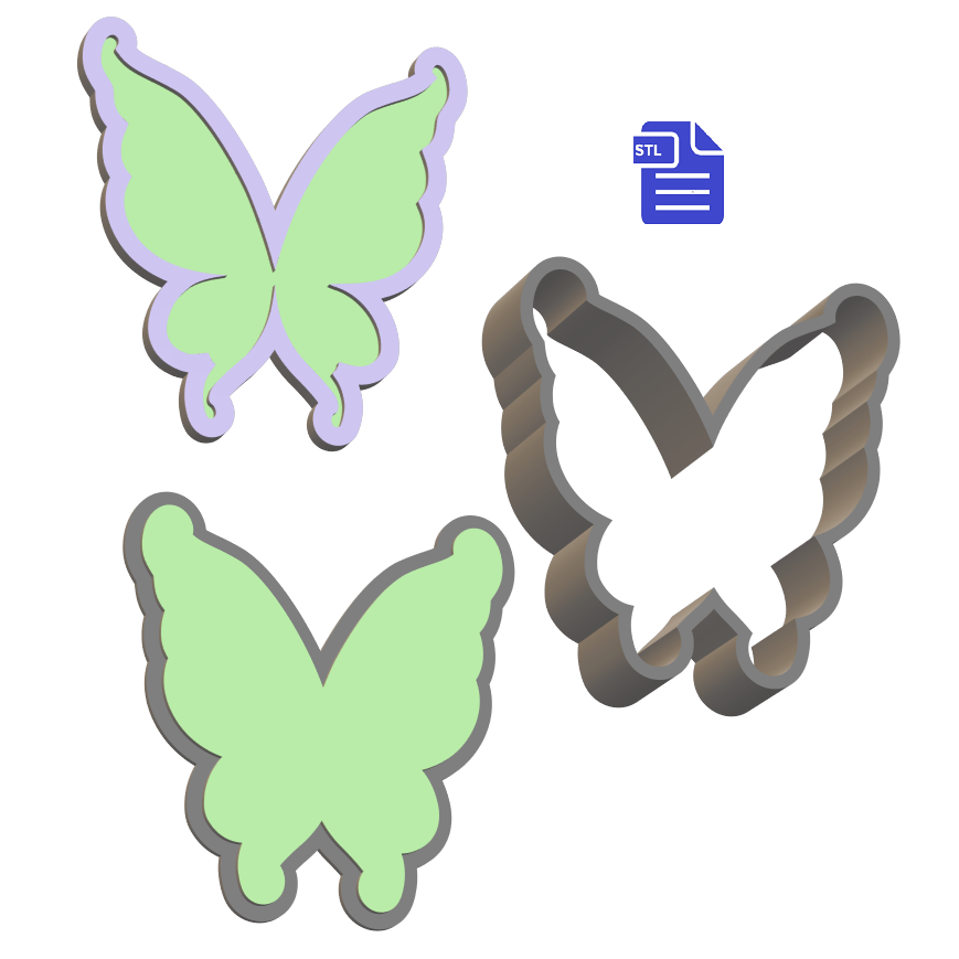 3pc Fairy Wings Bath Bomb Mold STL File - for 3D printing - FILE ONLY - The Crafts and Glitter Shop