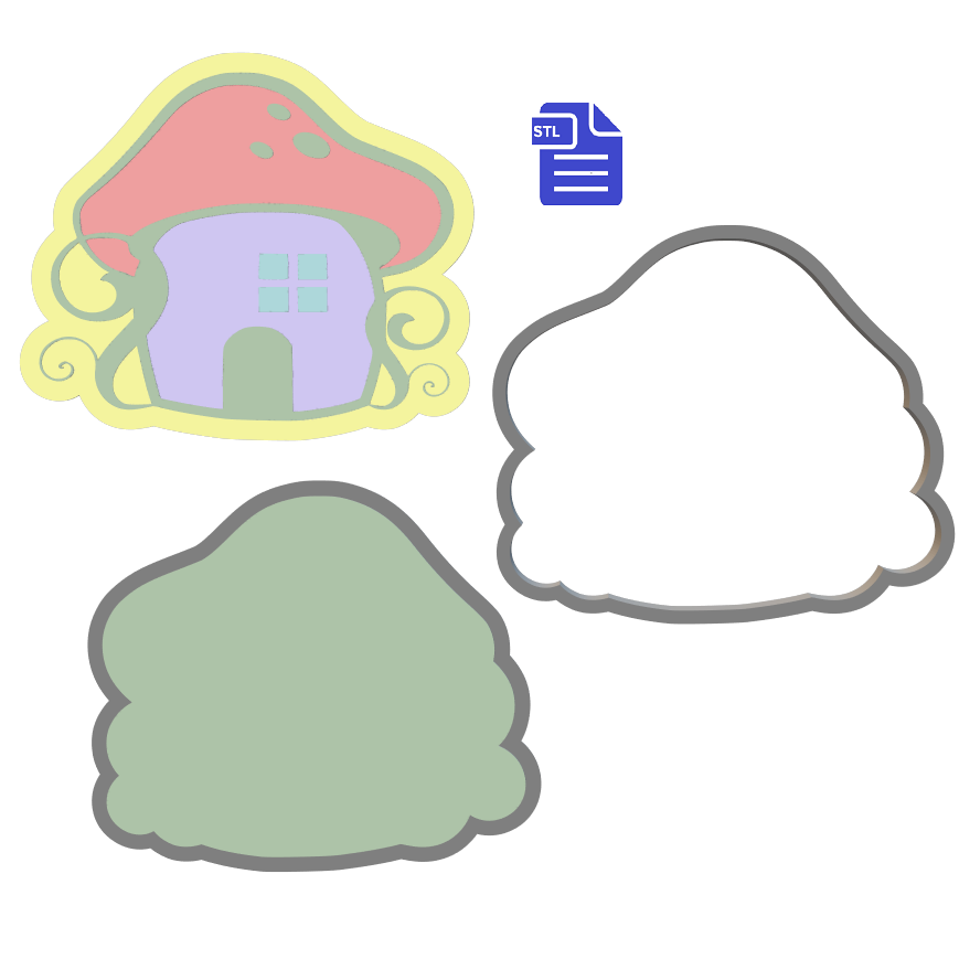 3pc Fairy House Bath Bomb Mold STL File - for 3D printing - FILE ONLY - The Crafts and Glitter Shop