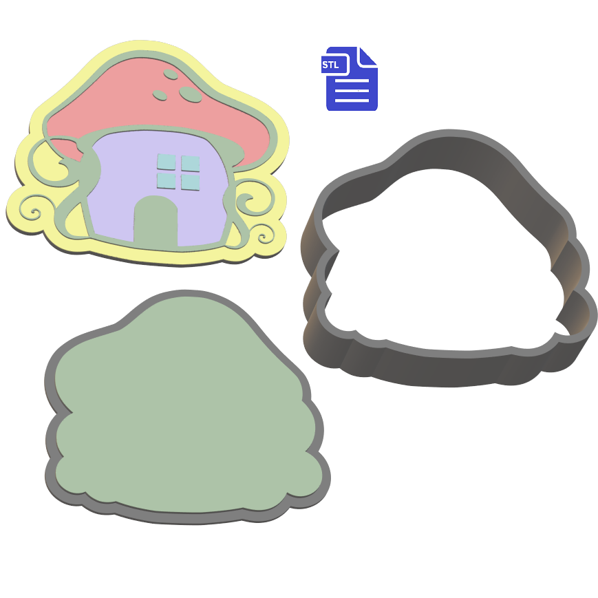 3pc Fairy House Bath Bomb Mold STL File - for 3D printing - FILE ONLY - The Crafts and Glitter Shop