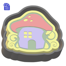 Load image into Gallery viewer, Fairy House Silicone Mold Housing STL File - for 3D printing - FILE ONLY - tray to make your own silicone molds for soap bath bomb freshies