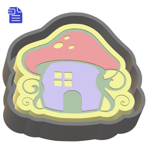 Fairy House Silicone Mold Housing STL File - for 3D printing - FILE ONLY - tray to make your own silicone molds for soap bath bomb freshies