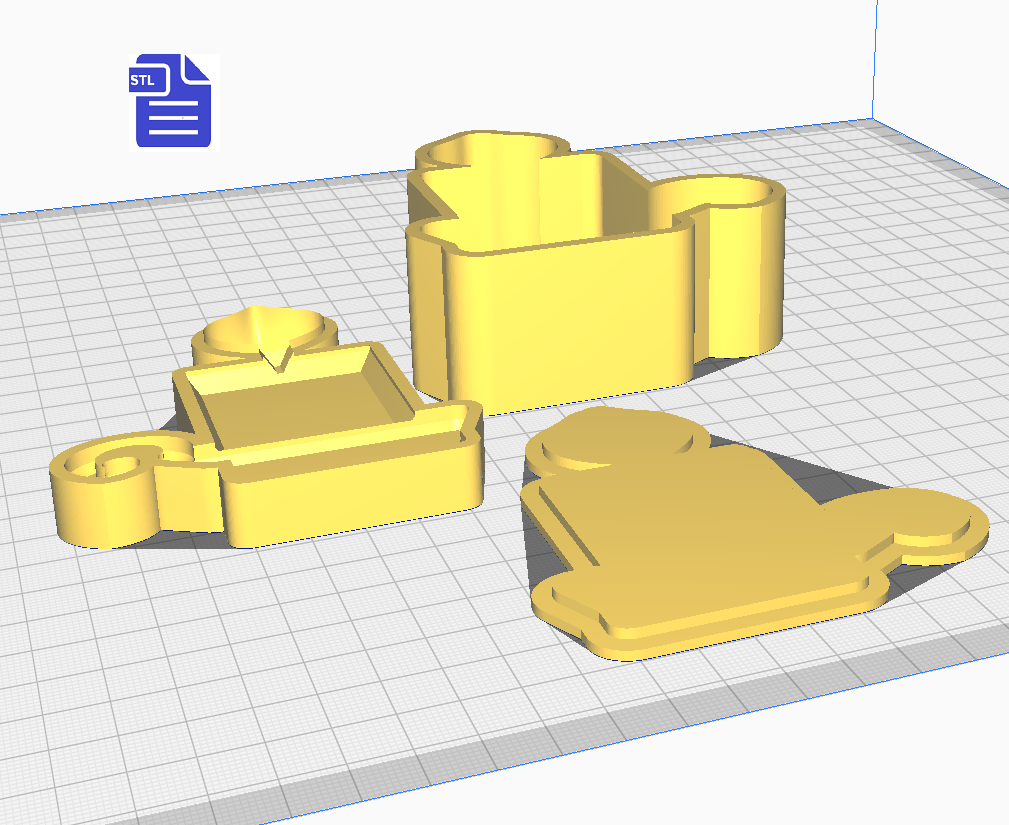 3pc Candlestick Holder Bath Bomb Mold STL File - for 3D printing - FILE ONLY - The Crafts and Glitter Shop