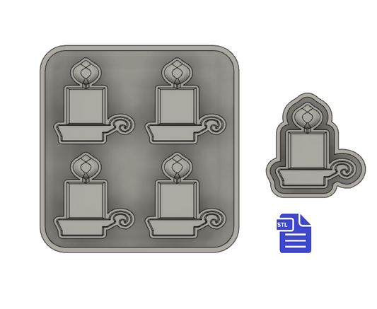 Candlestick in Holder Silicone Mold Housing STL File - for 3D printing - FILE ONLY - with tray to make your own silicone molds - The Crafts and Glitter Shop