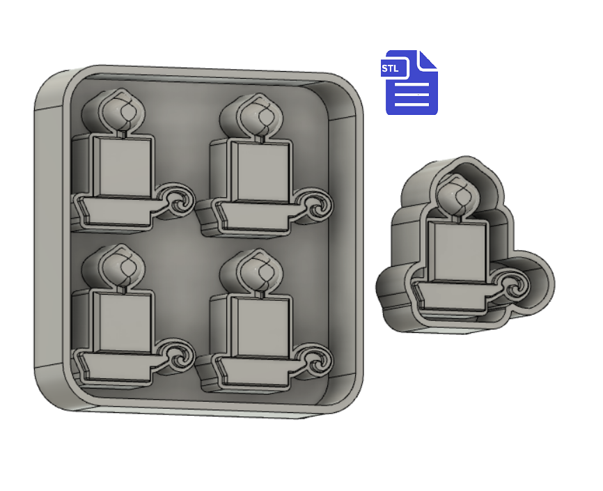 Candlestick in Holder Silicone Mold Housing STL File - for 3D printing - FILE ONLY - with tray to make your own silicone molds - The Crafts and Glitter Shop