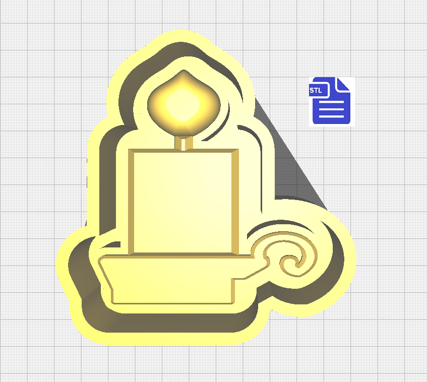 Candlestick in Holder Silicone Mold Housing STL File - for 3D printing - FILE ONLY - with tray to make your own silicone molds - The Crafts and Glitter Shop